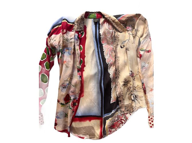Gemusterte Bluse von Jean Paul Gaultier Roh