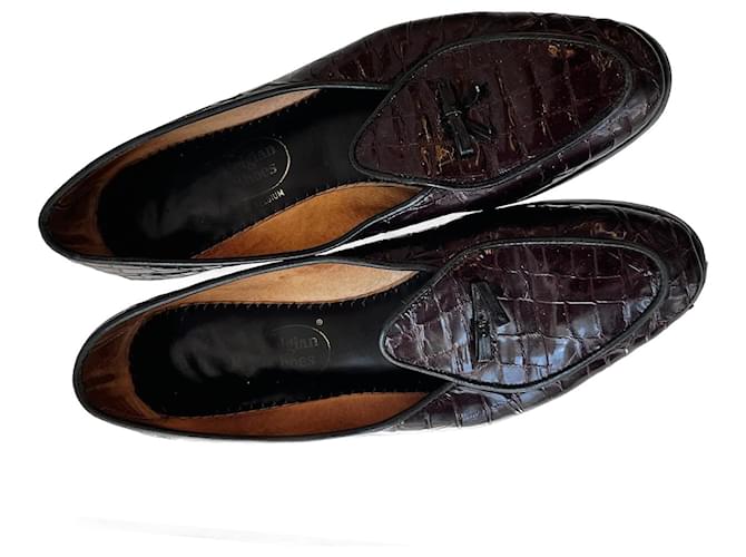 Autre Marque Mocassins belges Cuir Bordeaux  ref.1421292