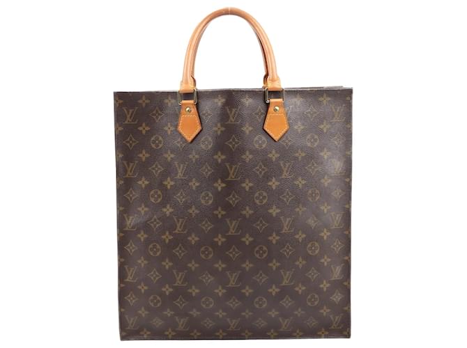 Bolsa Sac Plat PM em Canvas Monogram Louis Vuitton M51140 Marrom Couro  ref.1421301