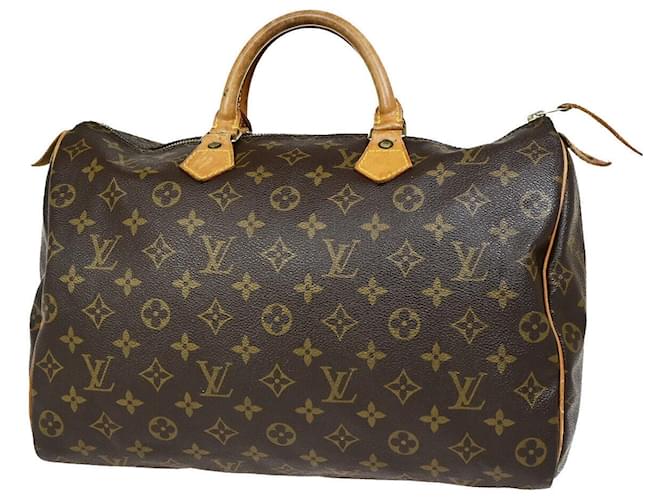 Louis Vuitton Speedy 35 Marrone Tela  ref.1421319