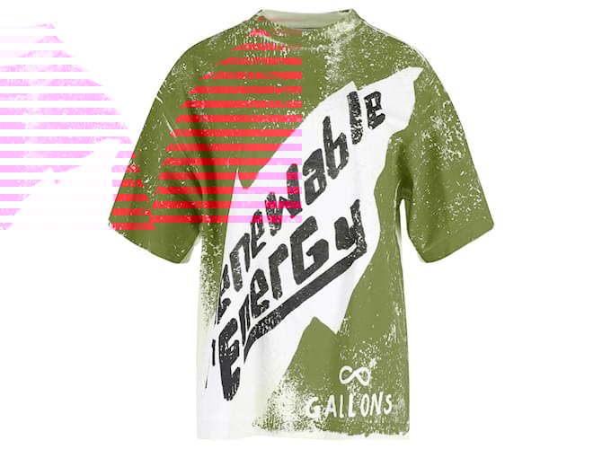 Acne Studios Oversized 'Renewable Energy' T-Shirt in Red Acne Studios Oversized 'Renewable Energy' T-Shirt in Red