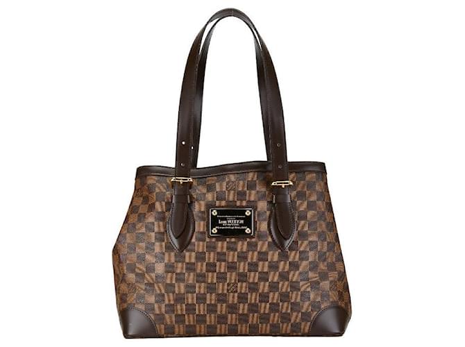 Bolsa de ombro Louis Vuitton Damier Hampstead MM N51204 em muito bom estado Marrom Plástico  ref.1421437