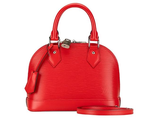 Bolsa de couro Louis Vuitton Alma BB M41160 em muito bom estado Vermelho  ref.1421439