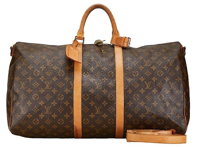 Louis Vuitton Monogram Keepall Bandouliere 55 Boston Bag M41414 in Good Condition Brown Cloth  ref.1421440