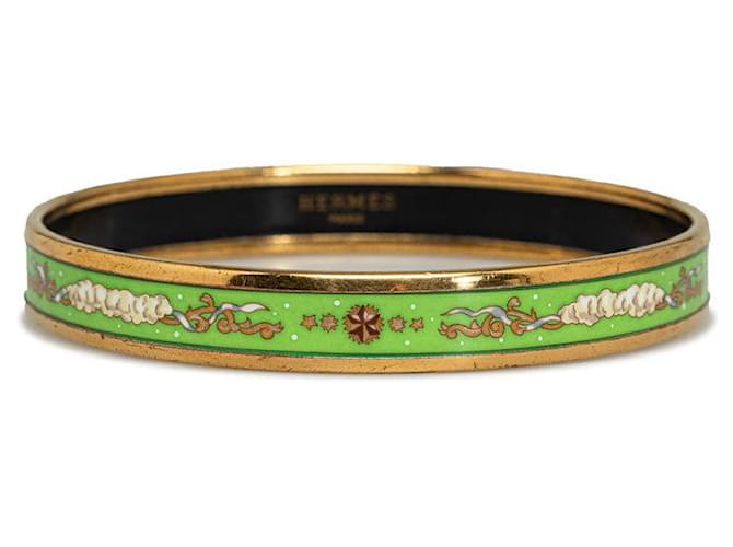 Hermès Hermes Narrow Enamel Bangle Enamel Bangle in Good condition Green  ref.1421455