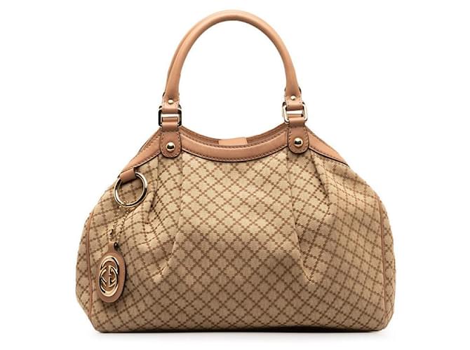 Borsa a mano Gucci Diamante Sookie Borsa Tote in tela 211944 in ottime condizioni Marrone  ref.1421485