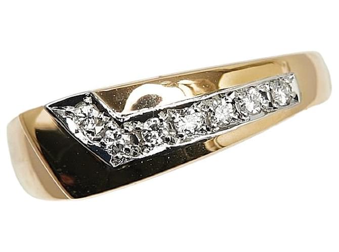 & Other Stories K18YG Yellow Gold Diamond Ring 0.087ct Size 8 in Great Condition Golden Metal  ref.1421504