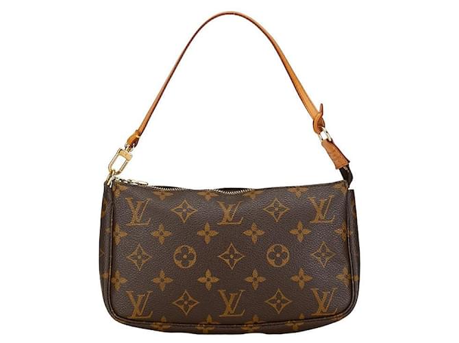 Sac à épaule Louis Vuitton Monogram Pochette Accessoires M51980 en cuir PVC marron en très bon état Plastique  ref.1421526