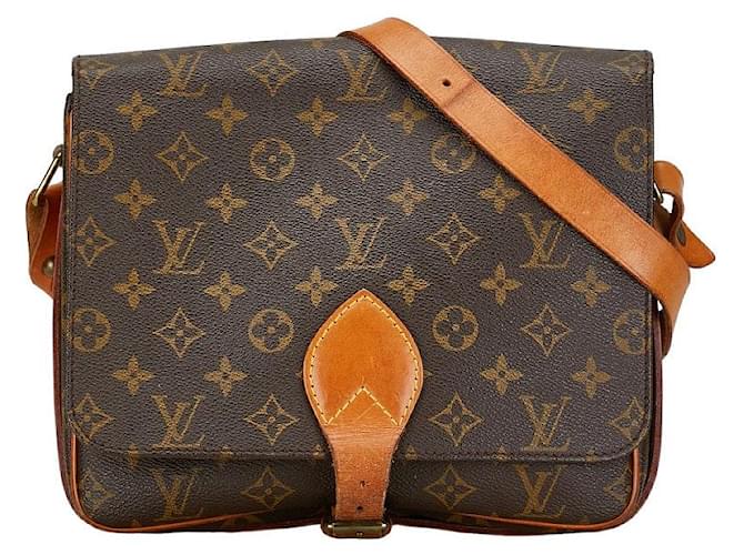 Cartouchiere Louis Vuitton Bolso de hombro GM Cartsheere con monograma de piel de PVC M51252 en buen estado Castaño Plástico  ref.1421529