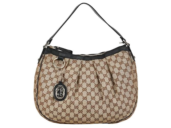 Borsa a spalla in tela GG in pelle Gucci 232955 in ottime condizioni Beige  ref.1421542