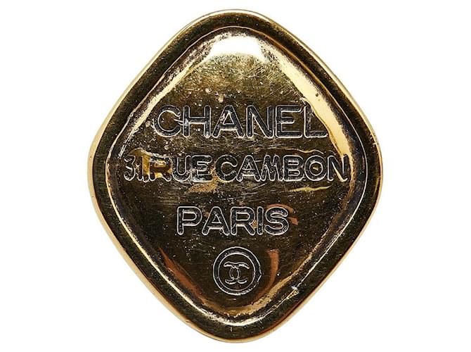 Chanel Cambon Coco Mark Brooch Gold Plated in Great Condition Golden Metal  ref.1421549