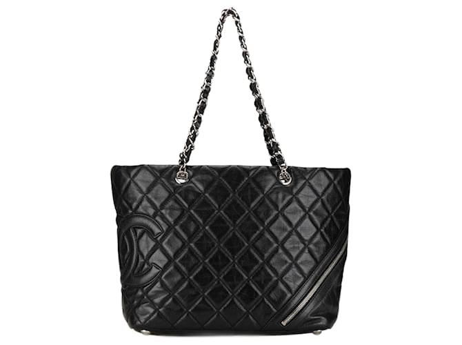 Sac cabas Chanel Coco Mark Cambon Chain en très bon état Cuir Noir  ref.1421551