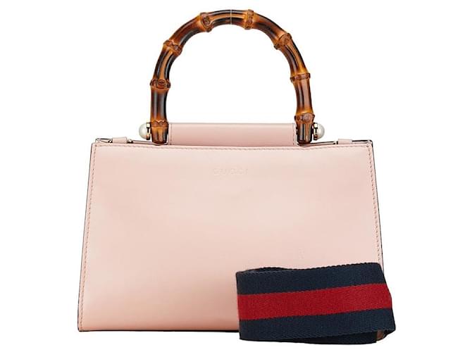 Sac à main Gucci en cuir Nymphea Bamboo Sherry Line 2WAY 470271 en très bon état Rose  ref.1421553