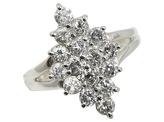 & Other Stories Pt900 Platinum Diamond 1ct Ring Size 6.5 in Great Condition Silvery Metal  ref.1421559