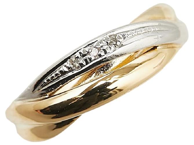 & Other Stories Pt900 Platinum K18YG Yellow Gold Diamond Ring 8.5 in Great Condition Golden Metal  ref.1421583