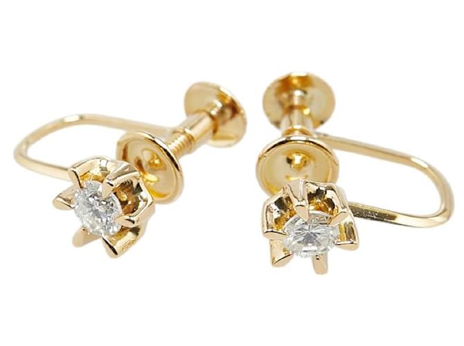 & Other Stories Pendientes de diamante en oro amarillo K18YG en excelente estado Dorado Metal  ref.1421585