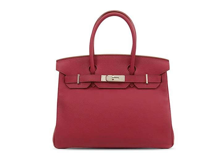 Hermès Rouge Togo Birkin Retourne 30 Cuir Veau façon poulain Bordeaux  ref.1421662