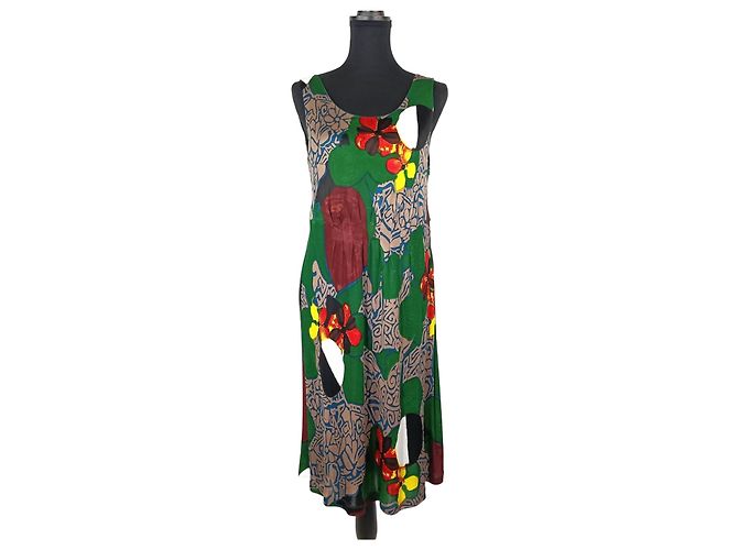 Vestido de verano Y2K Alberta Ferretti Multicolor Verde