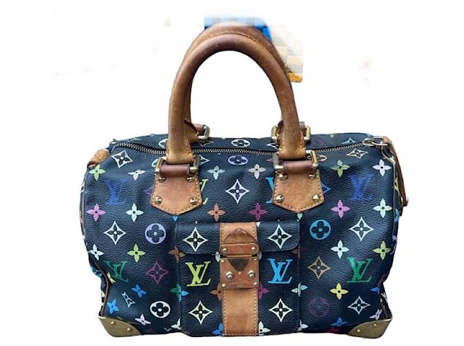 Louis Vuitton Multicolor speedy Black Cloth  ref.1421784