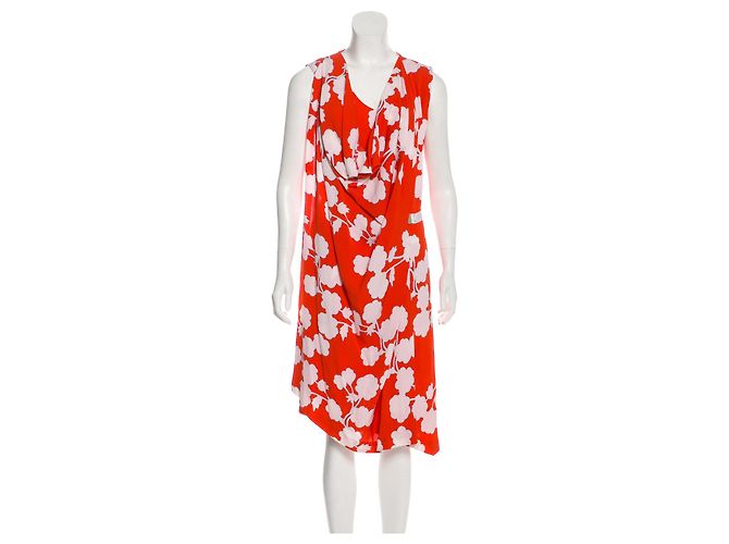 Diane Von Furstenberg Vestido de seda con cinturón DvF Naira con superposición Multicolor