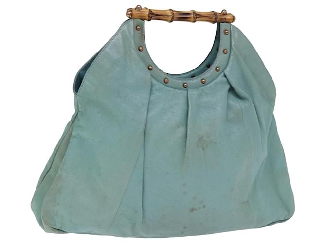 Gucci Sac fourre-tout en cuir bleu clair Auth 77020  ref.1421802