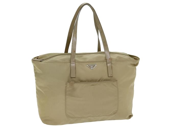 PRADA Tote Bag Nylon Beige Auth bs15117  ref.1421807