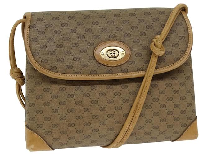 GUCCI Micro GG Supreme Shoulder Bag PVC Leather Beige 007 49 5548 Auth th4994  ref.1421859