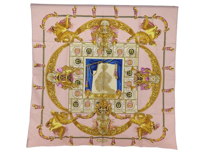 Hermès HERMES Carre 90 Scarf ""HOMMAGE A CHARLES GARNIER"" Silk Pink Auth bs14777  ref.1421887