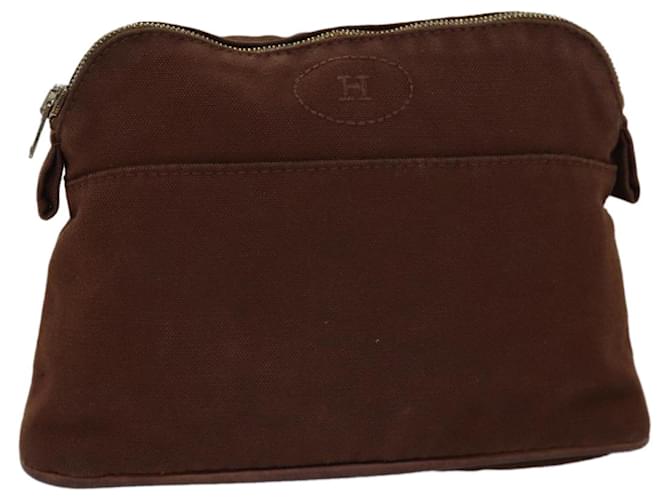 Hermès HERMES Bolide PM Pouch Canvas Brown Auth bs15142 Cloth  ref.1421923