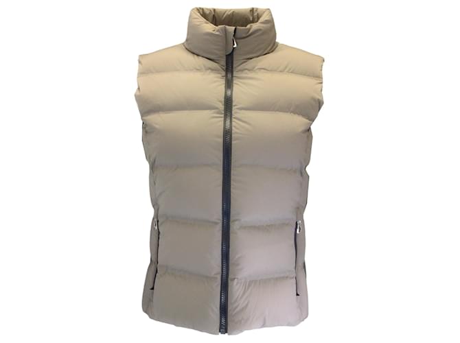 Hermès Hermes Taupe / Olive Green Down Puffer Vest Beige Synthetic  ref.1422051