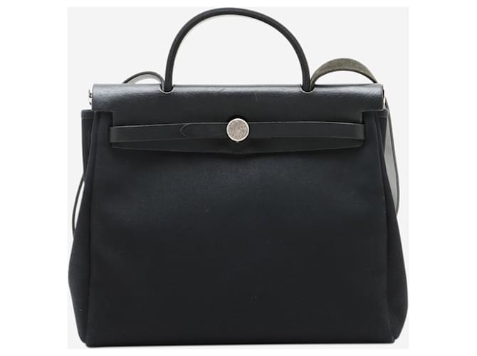 Hermès Black 2000 Herbag PM Toile Officier bag Cloth  ref.1422144