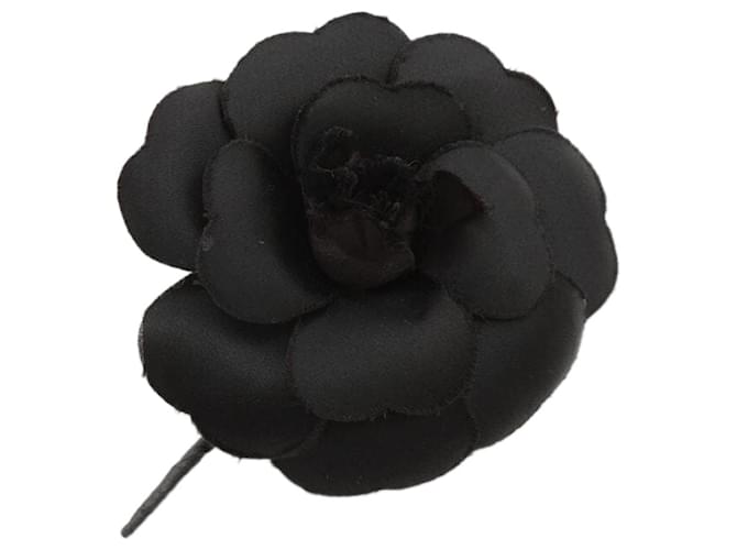 Chanel Broche florale noire  ref.1422158