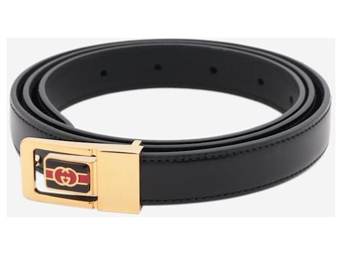 Gucci Black interlocking G leather belt  ref.1422164