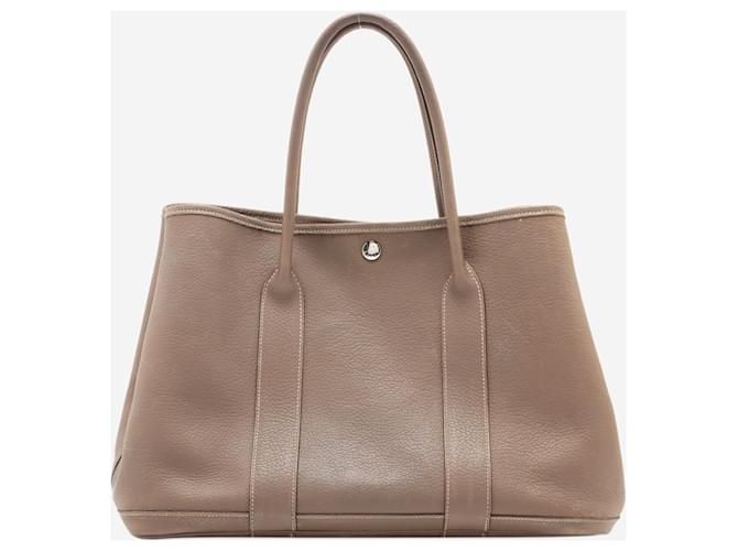 Hermès Sac Negonda Etoupe 36 PM Garden Party Brown 2008 Cuir Marron  ref.1422174