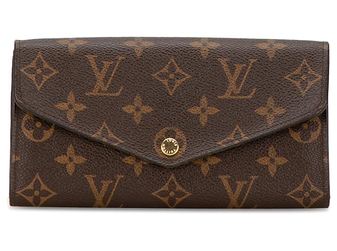 Carteira Sarah Monograma Marrom Louis Vuitton Lona  ref.1422231