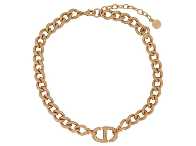 NUEVE COLLAR CHOKER CHRISTIAN DIOR 30 MONTAIGNE 40-45 COLLAR DE METAL DORADO  ref.1422382