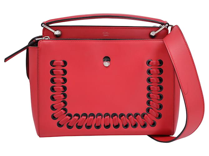 Fendi Dotcom Satchel Bag in Red Leather  ref.1422427