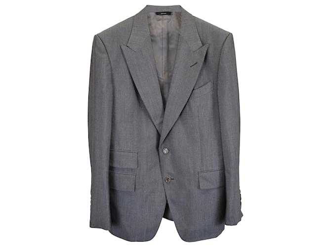 Tom Ford Shelton Suit Blazer in Grey Wool  ref.1422431