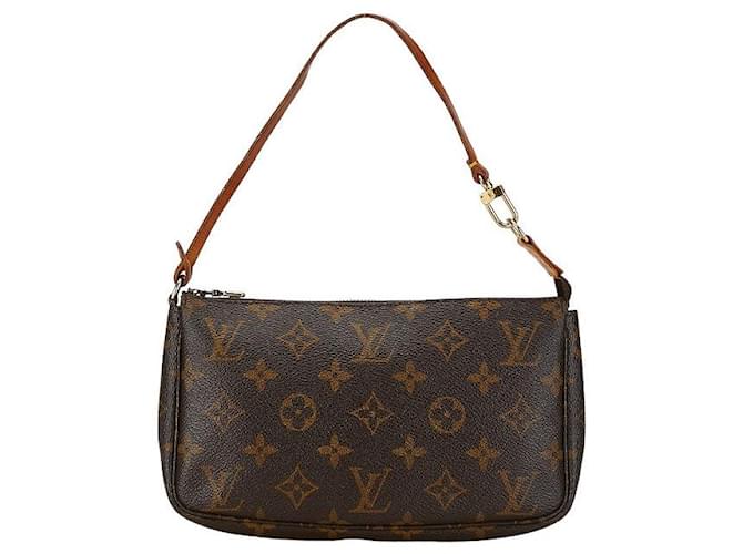 Louis Vuitton PVC Leather Pochette Accessoires Shoulder Bag M51980 in Very Good Condition Brown Plastic  ref.1422462