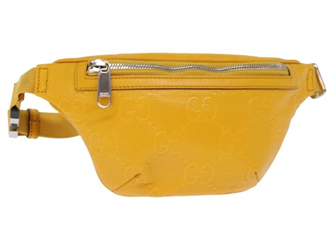 GUCCI GG Emboss Body Bag Yellow 658582 Auth 74794 Cloth  ref.1422582