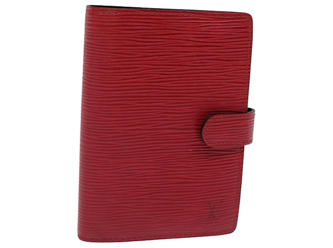 LOUIS VUITTON Epi Agenda PM Couverture de Planificateur de Jour Rouge R20057 LV Auth bs15141 Cuir  ref.1422583