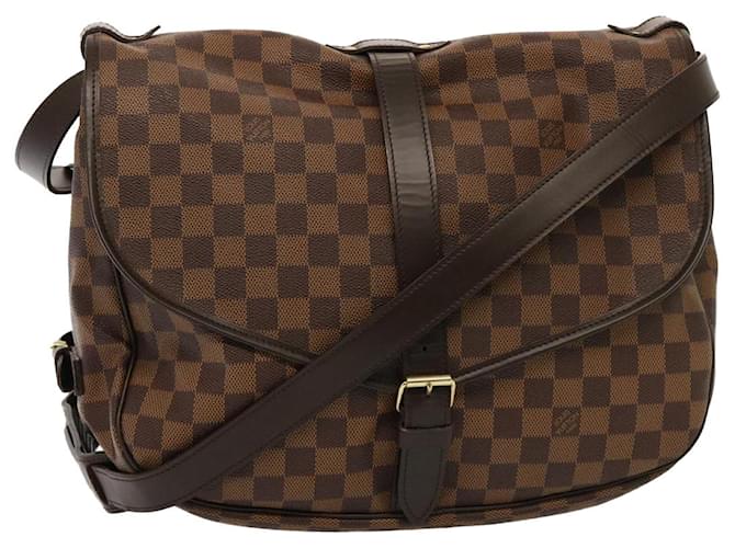 LOUIS VUITTON Damier Ebene Saumur 35 Schultertasche SPO LV Auth 76951A