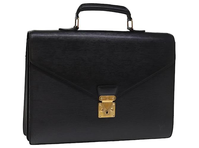 LOUIS VUITTON Epi Serviette Conseiller Briefcase Black M54422 LV Auth 77409 Leather  ref.1422621