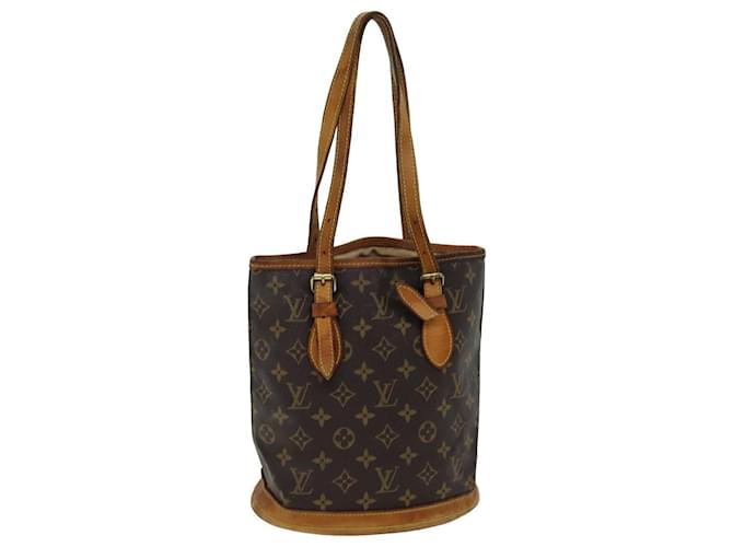 LOUIS VUITTON Bolsa de Ombro Monogram Bucket PM M42238 LV Auth bs14896 Monograma Lona  ref.1422622