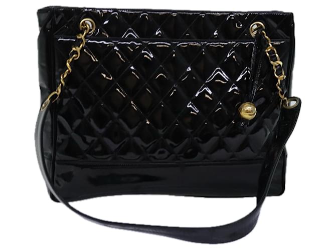 CHANEL Sac à épaule Matelassé Chaîne Émail Noir CC Auth yk12927 Email  ref.1422645