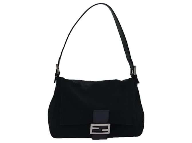 FENDI Mamma Baguette Shoulder Bag Nylon Black Auth ep4266  ref.1422678