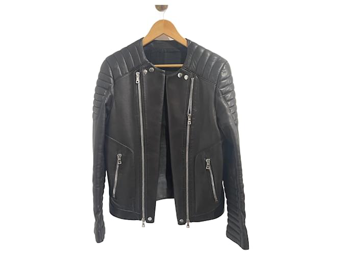 BALMAIN  Jackets T.International L Leather Black  ref.1422806