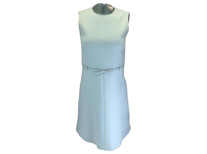 RED Valentino Light Blue Bow Detail Sleeveless Dress Cotton  ref.1422840