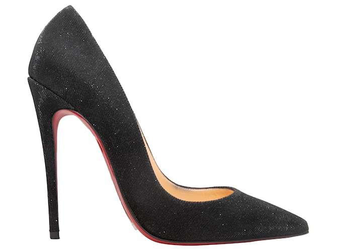 Black Christian Louboutin Glitter So Kate Pointed-Toe Pumps Size 37.5  ref.1422873