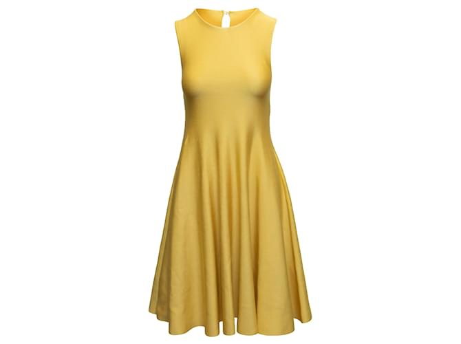 Yellow Christian Dior Sleeveless A-Line Dress Size US S Synthetic  ref.1422881